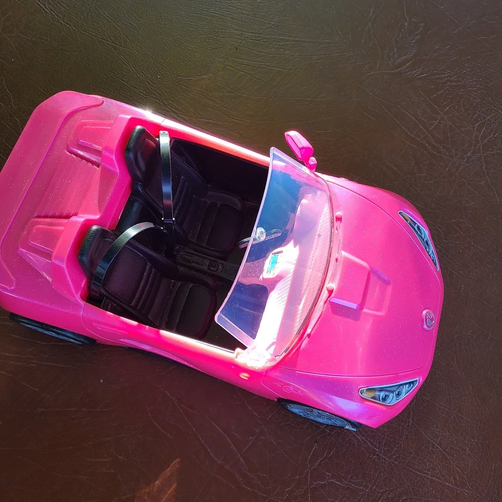 Barbie Glam Convertible Hot Pink‎ Car Used Toy Doll Ride Whip